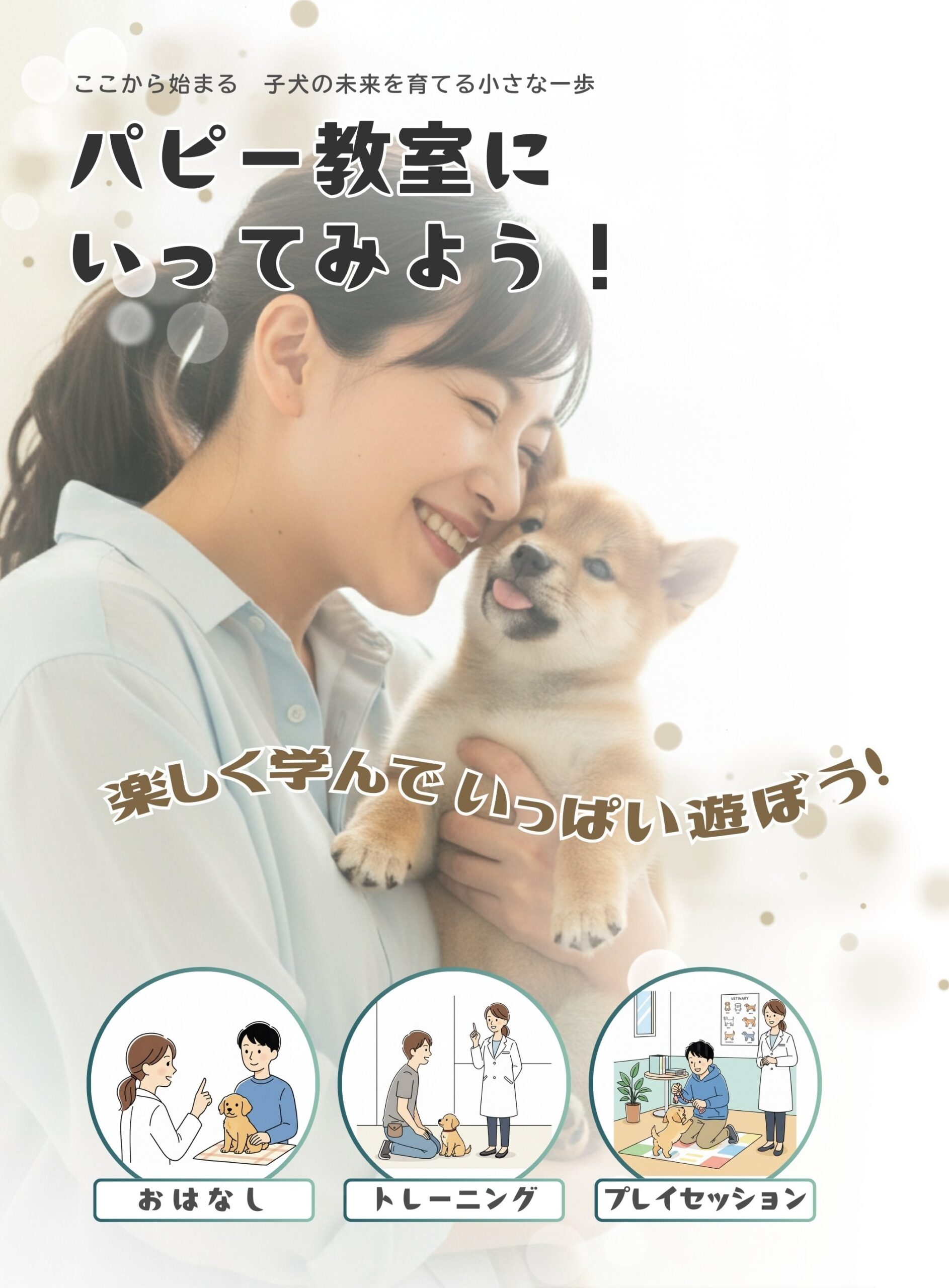 ここから始まる 子犬の未来を育てる第一歩 パピー教室に行ってみよう! いつつぼし動物病院 石川県 野々市市